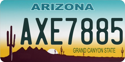 AZ license plate AXE7885