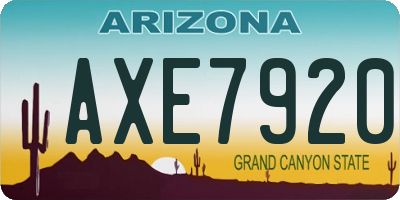 AZ license plate AXE7920
