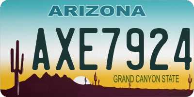 AZ license plate AXE7924