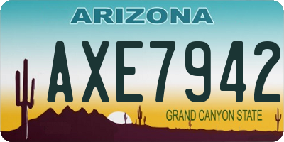 AZ license plate AXE7942