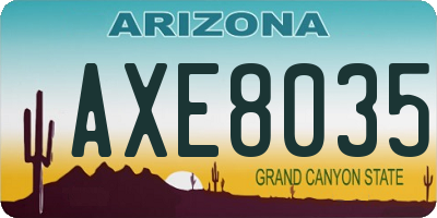 AZ license plate AXE8035