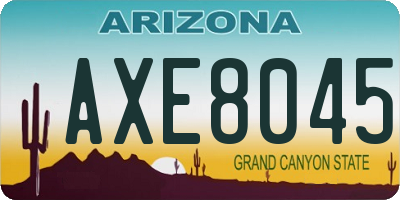 AZ license plate AXE8045