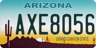 AZ license plate AXE8056