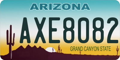 AZ license plate AXE8082