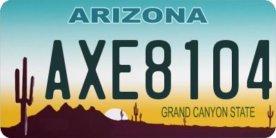 AZ license plate AXE8104