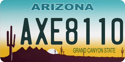 AZ license plate AXE8110