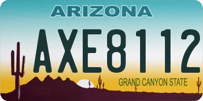 AZ license plate AXE8112
