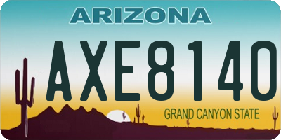 AZ license plate AXE8140