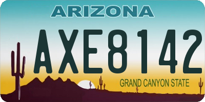 AZ license plate AXE8142