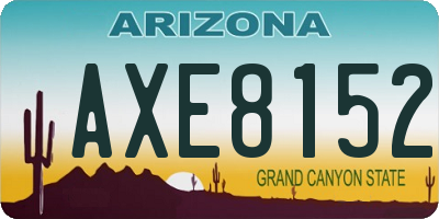 AZ license plate AXE8152