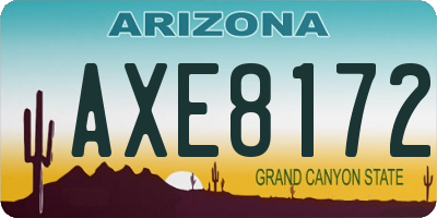 AZ license plate AXE8172