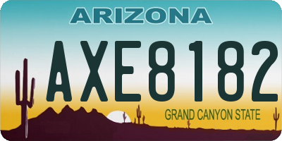 AZ license plate AXE8182