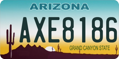 AZ license plate AXE8186
