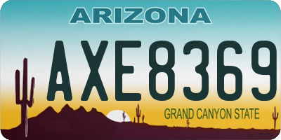 AZ license plate AXE8369