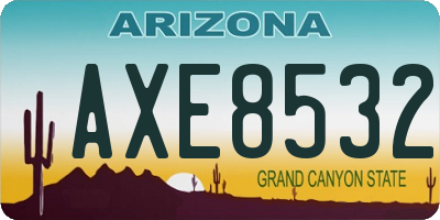 AZ license plate AXE8532