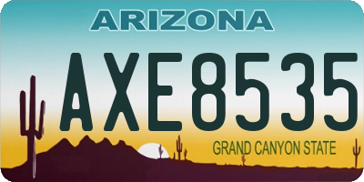 AZ license plate AXE8535