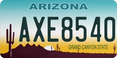 AZ license plate AXE8540