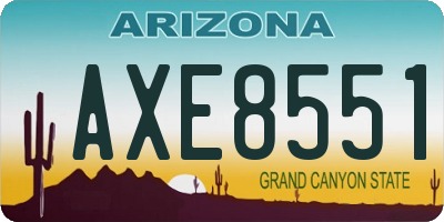 AZ license plate AXE8551