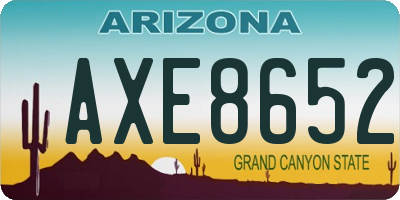 AZ license plate AXE8652