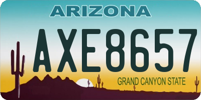 AZ license plate AXE8657