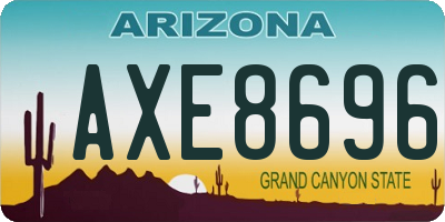 AZ license plate AXE8696