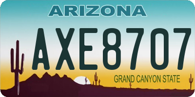 AZ license plate AXE8707
