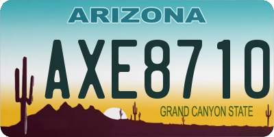 AZ license plate AXE8710