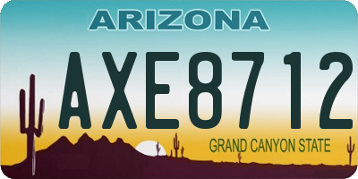 AZ license plate AXE8712