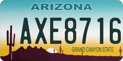 AZ license plate AXE8716