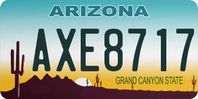 AZ license plate AXE8717