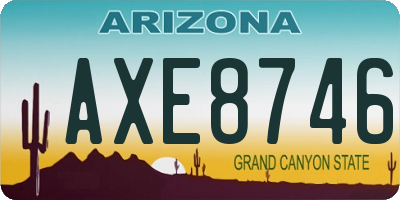AZ license plate AXE8746