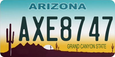 AZ license plate AXE8747