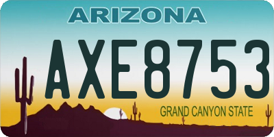 AZ license plate AXE8753
