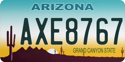 AZ license plate AXE8767