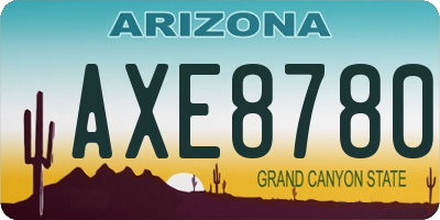 AZ license plate AXE8780