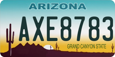 AZ license plate AXE8783