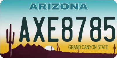 AZ license plate AXE8785