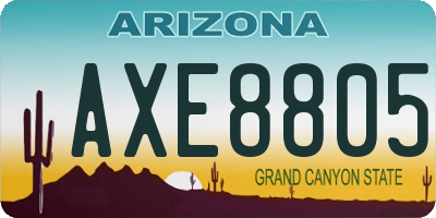 AZ license plate AXE8805