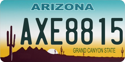 AZ license plate AXE8815