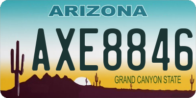 AZ license plate AXE8846