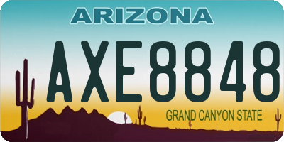 AZ license plate AXE8848