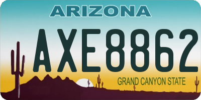AZ license plate AXE8862