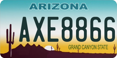 AZ license plate AXE8866