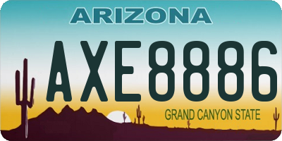 AZ license plate AXE8886