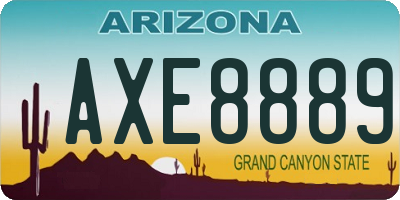 AZ license plate AXE8889
