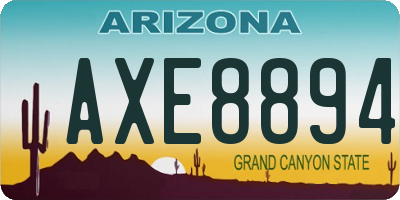 AZ license plate AXE8894