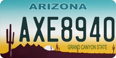AZ license plate AXE8940