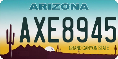 AZ license plate AXE8945