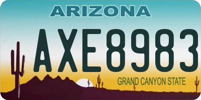 AZ license plate AXE8983