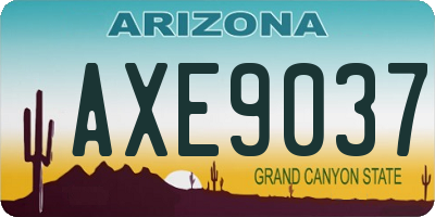 AZ license plate AXE9037